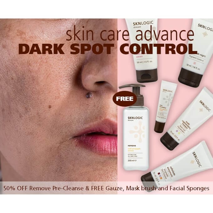 SKNLogic - Advance Kit - Dark Spot Control Kit (Eye Revitalize, Multi Regenerating MasqueExfoliate Enzymatic, Diminish Day, Diminish Night, Renew Mist, and FREE Gauze & Facial Sponges) - Image 2
