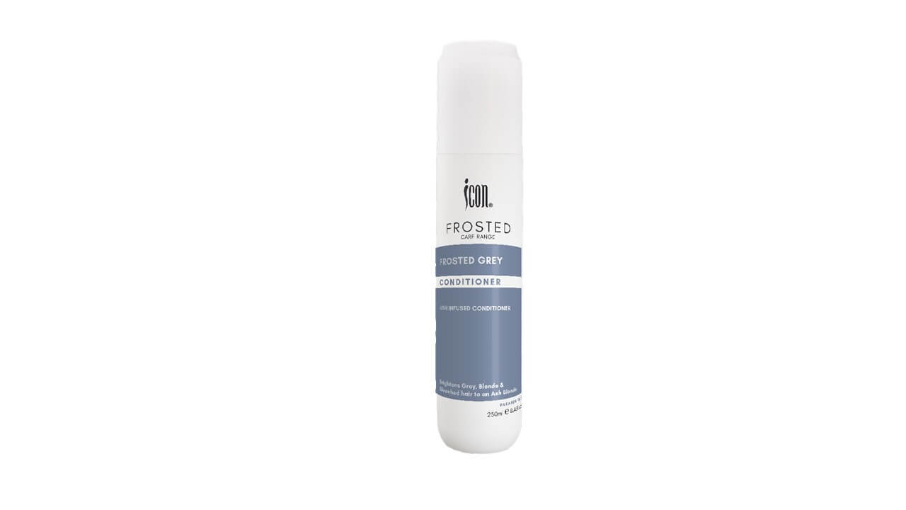 ICON Frosted Grey Conditioner 250ml - Brightens Grey or Silver Hair to a Bright Blond, Neutralize unwanted Yellow and Brassy Tones - Image 2