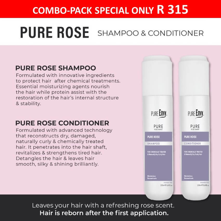 PureEnvy Pure Rose Duo Pack (Shampoo and Conditioner 250ml) - Image 2