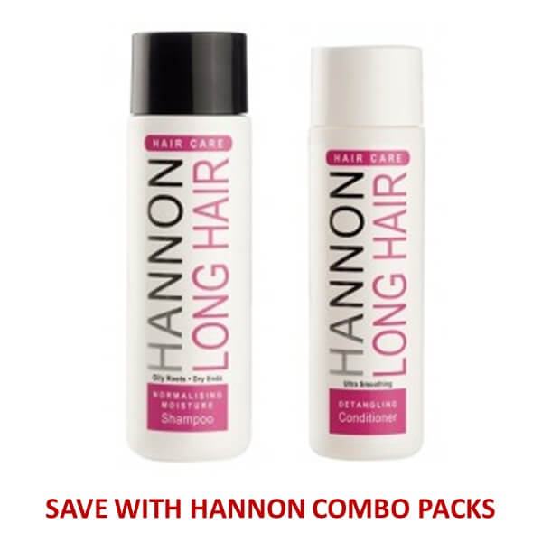 HANNON Long Hair Detangling Moisturising Duo Pack (Normalising Moisture Shampoo & Detangling Conditioner) - hair with dry fragile ends, extra nourishment