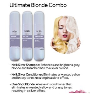 ICON - Ultimate Blond Duo Pack (Kwik Silver Shampoo, Conditioner and One Shot Blonde 250 ml)