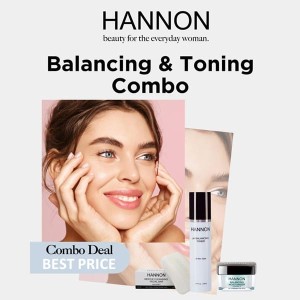 HANNON Balancing & Toning Trio Pack (Gentle Cleansing Facial Bar, Toner PH Balancing, Balancing Moisturiser)