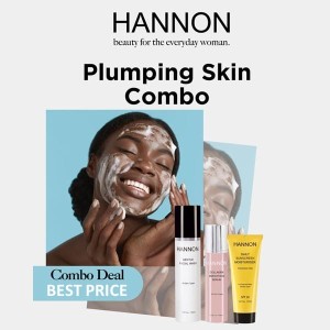 HANNON Plumping Skincare Trio Pack (Gentle Face Wash, Collagen Smoothing Serum, Daily Sunscreen Moisturiser)