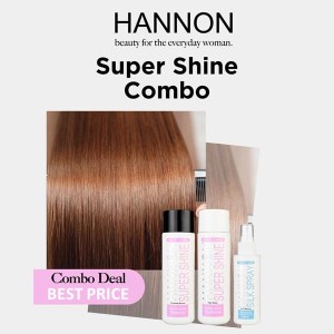 HANNON Super Shine Trio Pack (Shampoo, Conditioner & Silk Finishing Spray)