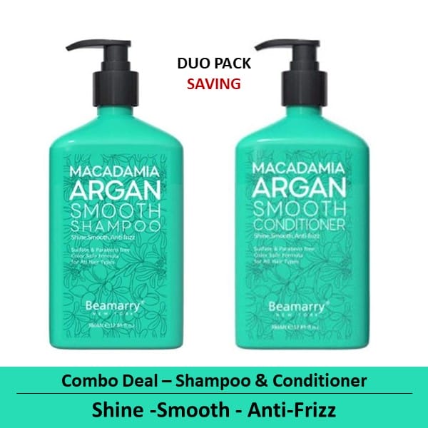 Combo-2 - Beamarry Macadamia Argan Smooth Shampoo & Conditioner 380ml