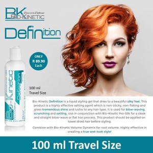 Bio-Kinetic Definition 100ml Travel Size - Blow-Waving, Flat Ironing , Wet Look, Setting & Scrunching, Silky Feel