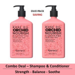 Beamarry Rose Oil Orchid Nourish Duo (Shampoo & Conditioner) 380ml - Strength, Balance, Soothe. Sulfate & Paraben Free, Color Safe Formula for Oily & Thinning Hair