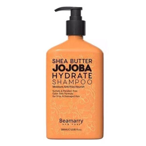 Beamarry Shea Butter Jojoba Hydrate Shampoo 380ml - Moisture, Anti-Frizz, Nourish. Sulfate & Paraben Free, Color Safe Formula for Tangled Dry / Frizzed & Damaged Hair