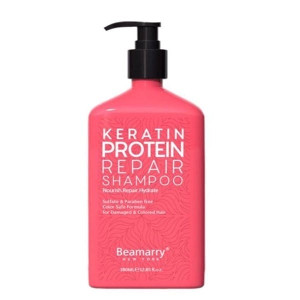 Beamarry Keratin Protein Repair Shampoo 380ml - Nourishing, Repair, Hydrate. Sulfate & Paraben Free, Color Safe Formula for Dry & Damaged Hair