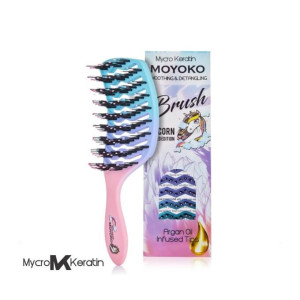 Mycro Keratin OG Detangling Brush - Unicorn (Brush pins contains Argan oil)
