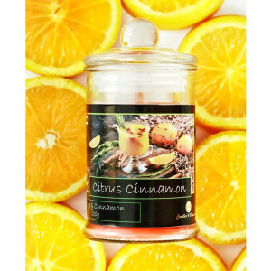 C4O-0003 - Citrus Cinnamon Scented Candle in Glass Jar – 150 ml
