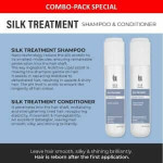 ICON Silk Treatment Damaged / Treated Hair Duo Pack (Silk Shampoo 250ml and Conditioner 250ml)  - Revitalizing and strengthening tired hair, excellent detangler