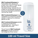 ICON Silk Treatment Shampoo 100ml Travel Size - Silk Protein Nano Tech penetration into the hair shaft, silky and smooth