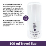 Pure Envy Pure Rose Conditioner 100ml Travel Size - Reconstructs dry, damaged, naturally curly, and chemically treated hair.