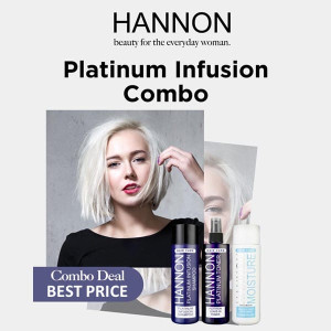 HANNON Platinum Hair Colour Infusion - Trio Pack (Platinum Infusion Shampoo, Platinum Leave in Toner, Miracle Treatment)
