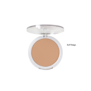 Pressed powder compact in Buff Beige with a clear, open lid showing the powder itself.