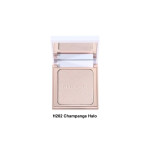 Phoera H202 Champagne Halo highlighter compact, open with mirror, showing champagne-toned powder.