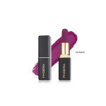 PHOERA lipstick in shade 10 Rebel with a magenta swatch behind a black and gold tube.