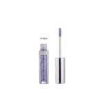 Lip gloss tube labeled Viridian with the wand applicator beside it, showing purple shimmer gloss