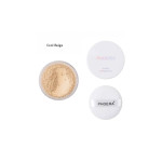 Cool Beige powder foundation in an open jar next to a white PHOERA compact case and lid, showing the shade label Cool Beige on a pale background