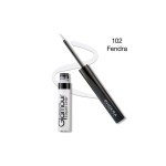 Liquid eyeliner pen with brush and white bottle labeled Grandour Liquid Liner, shade 102 Fendra.