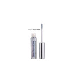 Glittery blue lip gloss in a clear tube with a silver cap; wand applicator beside the tube, shade named 'Azul Lemonade'