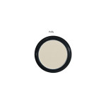 Beige pressed powder in a round black compact labeled Polly